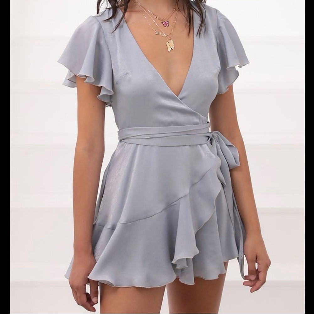 Lucy in the Sky Light Blue Wrap Dress